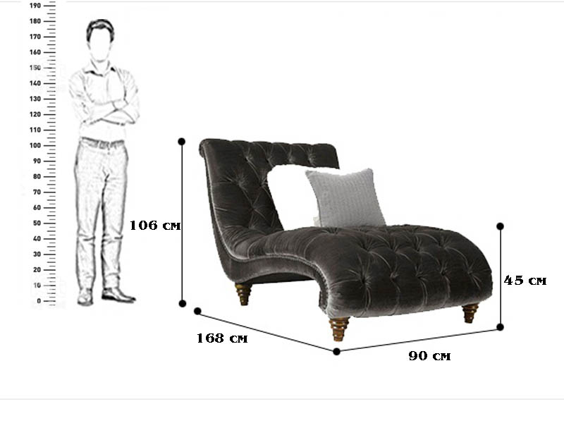 кресло лежак размер